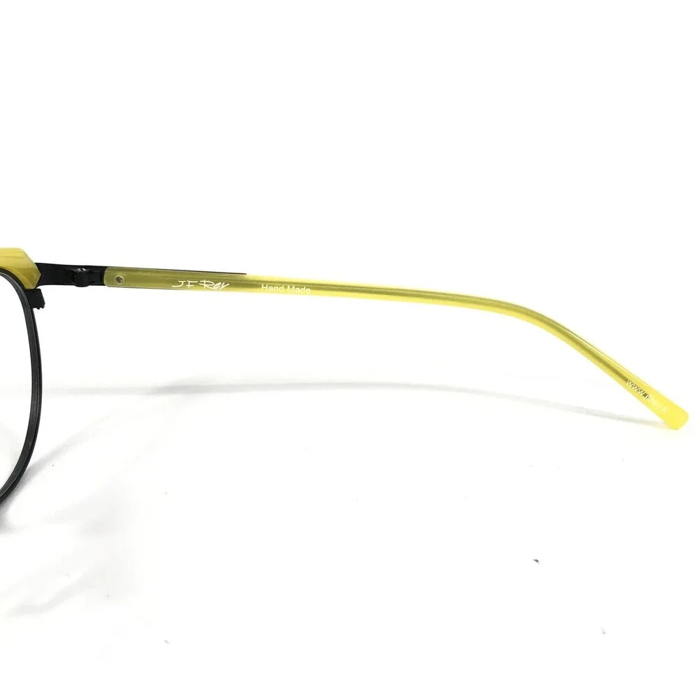 JF Rey Eyeglasses Frames JF2790 1550 Brushed Silver Yellow Cat Eye 50-20-143